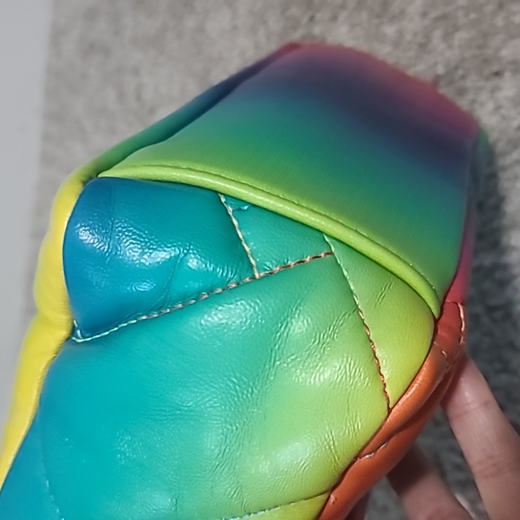 Kurt Geiger London Kensington Quilted Leather Shoulder Bag Clutch Rainbow Bag - Picture 6 of 16